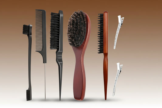 Set Brosse À Cheveux En Poil De Sanglier - Brosses Plaquantes Pour Barbe Et Cheveux - Hommes Et Femmes