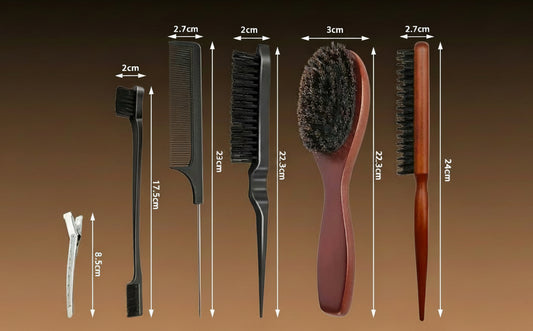 Set Brosse À Cheveux En Poil De Sanglier - Brosses Plaquantes Pour Barbe Et Cheveux - Hommes Et Femmes